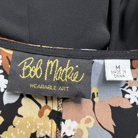 Bob Mackie Wearable Art Striped Floral Kimono Cardigan - Picture 7 of 9